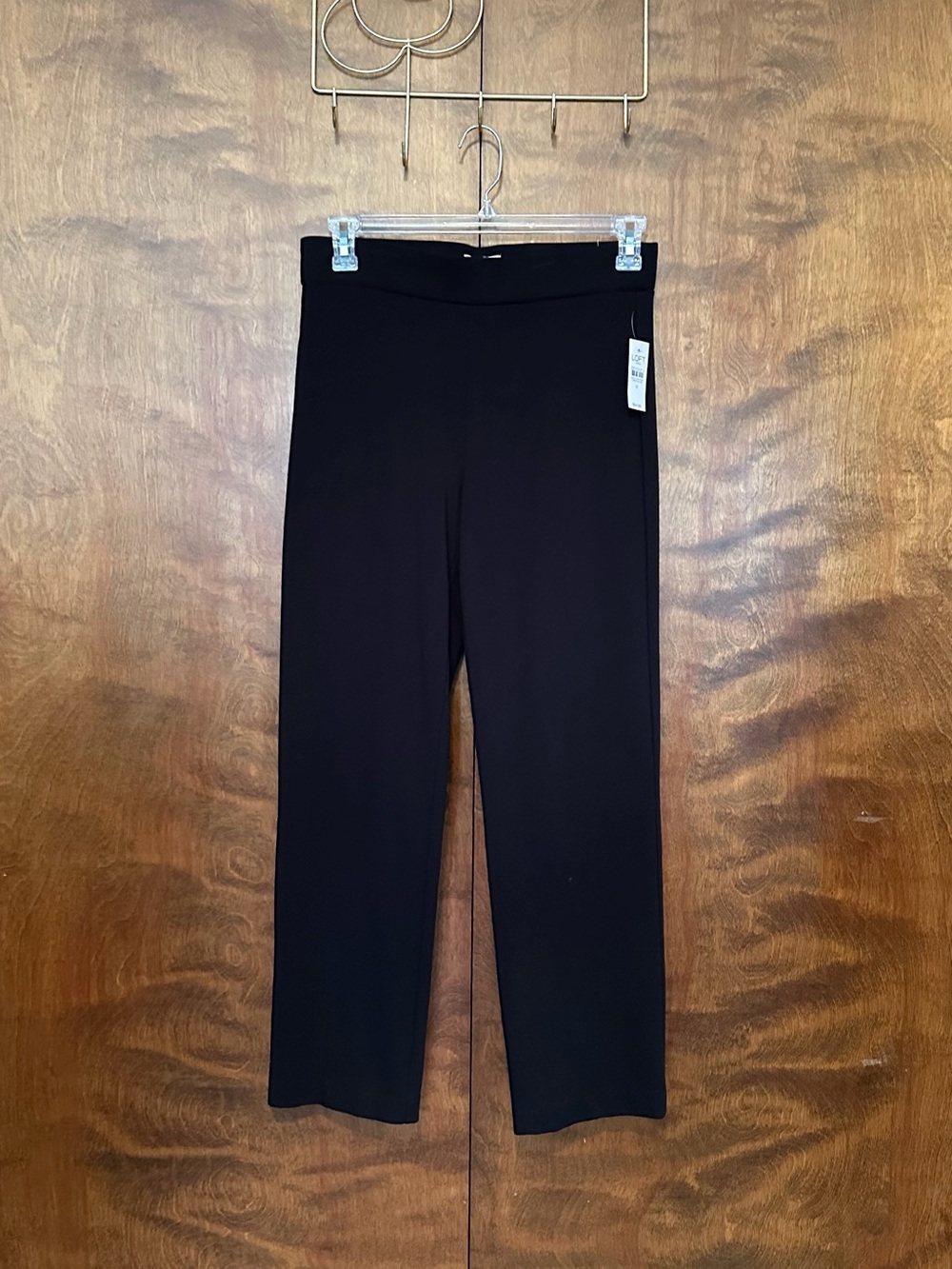 Loft Outlet High Rise Straight Ponte Knit Pants Womens M Black Rayon Career NWT